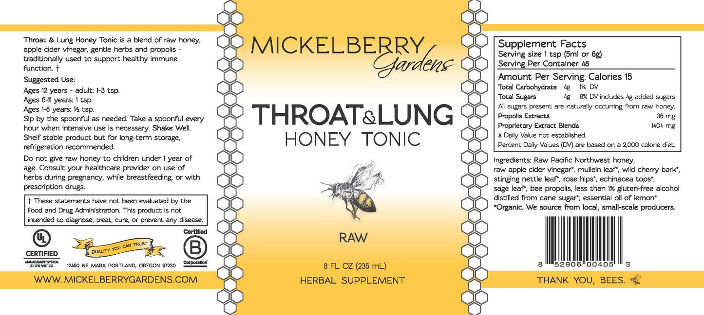 Throat and Lung Honey Tonic