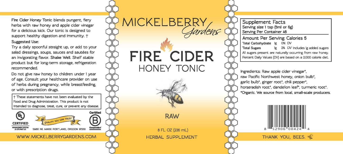 Fire Cider Honey Tonic