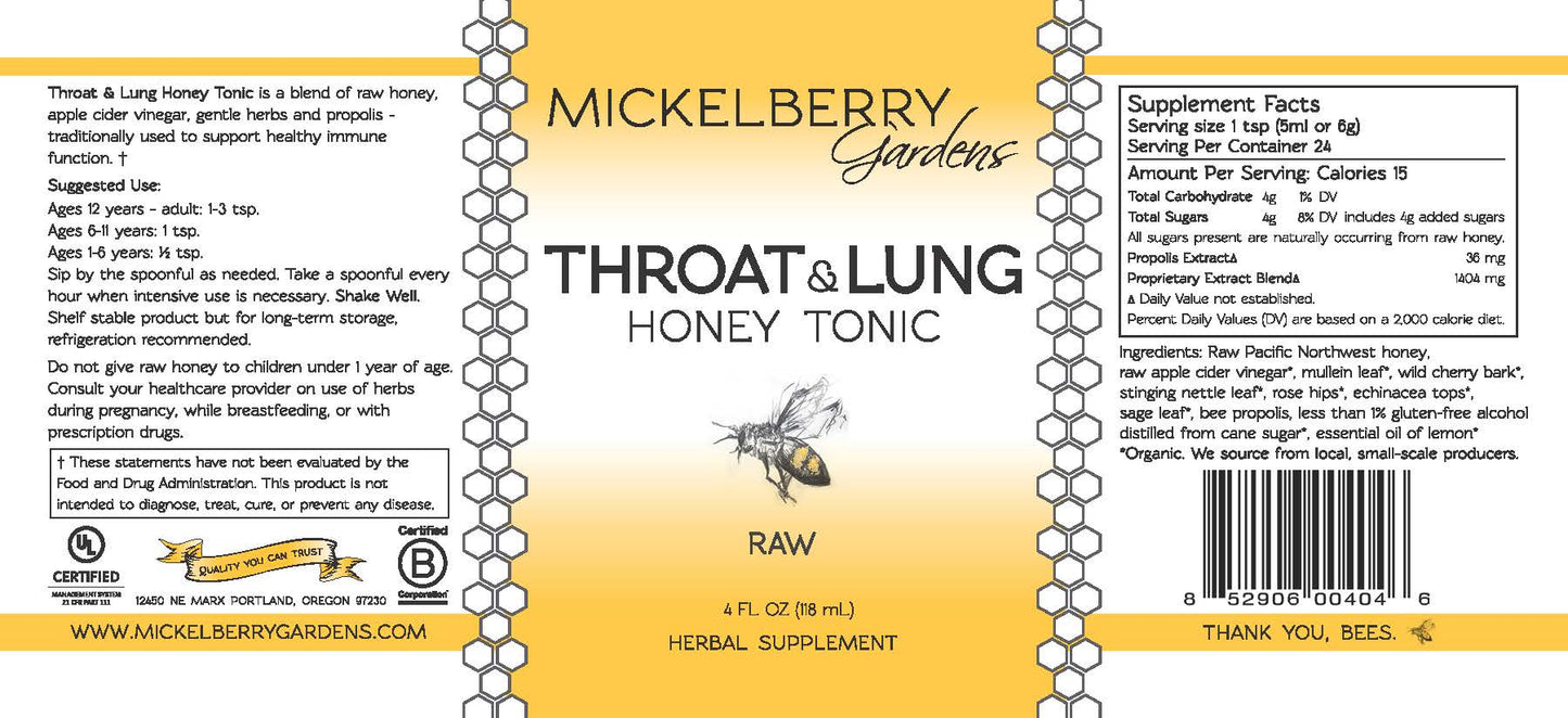 Throat and Lung Honey Tonic